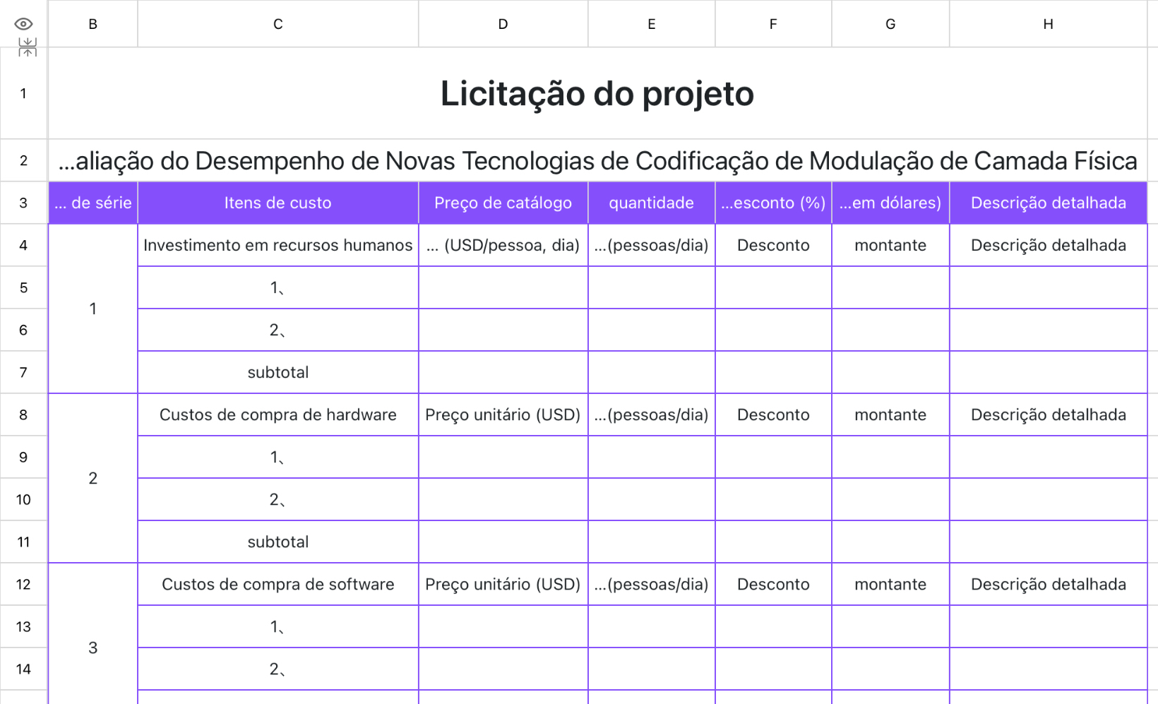 Lista de licitação de projetos1